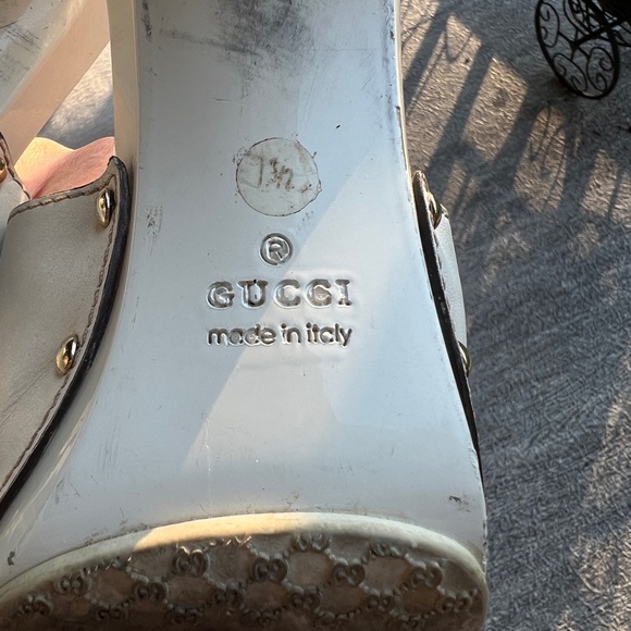 Gucci beige hi heel slide in sandals size 8 - Picture 12 of 12